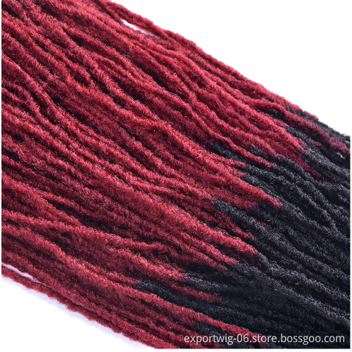 Faux Locs Crochet Hair Deadlocks Sister Locks Afro Crochet Braids Ombre Color 20 Inch Brown Synthetic Braiding Hair for Women